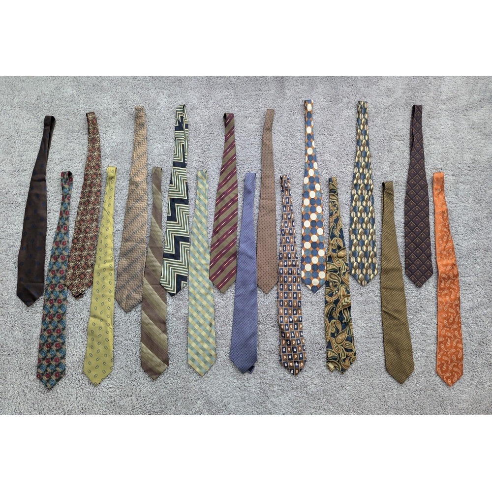 Lot of 18 Neck‎ Tie Mens Multicolor Solid Geometric